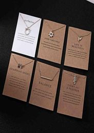 Fashion Creative Gift Gold Plated Charm Pendants Good Luck Karma Balance Make A Card Lady Women Necklace Jewelry For Girls258Z2154526