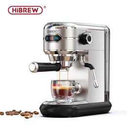 HiBREW Coffee Maker Cafetera 19 Bar Inox Semi Automatic Super Slim ESE POD Powder Espresso Cappuccino Machine Water H11 240423