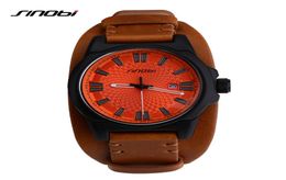 SINOBI Brand Sport Wirstwatch Relogio Masculino Males Leather Watchband Watches Causal Japan Quartz Clock Mens Military WatcheS3276727