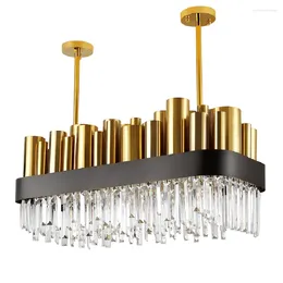 Chandeliers Modern Luxury Crystal Chandelier Stainless Steel Gold Living Room Villa Decorative LED Lamp