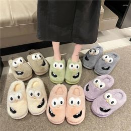 Slippers 45 Plus Size Cotton Women's Winter House Warm Lovely Cartoon Dog Indoor Shoes Couple Thick Soled