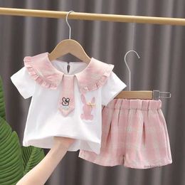 Clothing Sets New Baby Summer Newborn Children Clothing 2pcs/Set Girls Boys Short Sleeve Cartoon Shirts Short Pants Tracksuit Suit 0-5 Years