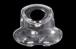 Male Ball Stretcher Soft TPE Scrotum Stretchy Shield Cock Ring Squeeze Pendant Penis Enhancer Restraints Bondage SM Toys DoctorMon1442342