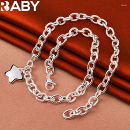 Chains URBABY 925 Sterling Silver Solid Star Chain Necklace For Woman Man Charms Wedding Engagement Fashion Party Jewellery Wholesale