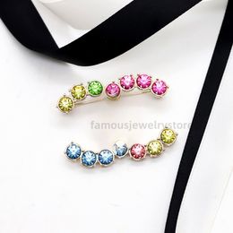 Designer Brooch Colour Large Rhinestone Double Letter Brooch Personality Classic Fashion Versatile Women's Accessories