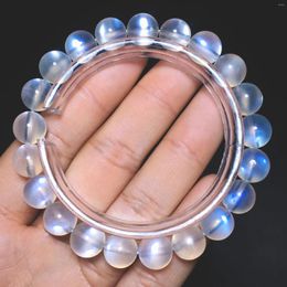 Link Bracelets High End Natural Blue Moonlight Stone Bracelet Transparent Crystal Single Circle Jewelry
