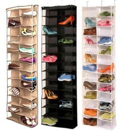 Household Useful 26 Pocket Shoe Rack Storage Organiser Holder Folding Door Closet Hanging Space Saver with 3 Color2256873