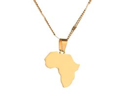 Stainless Steel African Map Pendant Necklace Jewellery Map of Africa Women Charm Jewelry7119751