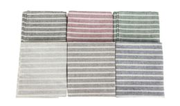 Set Of 12 Striped cloth Napkins 30 x 40cm cotton linen dinner table Napkins fabric placemats 6 colors T1911057466486