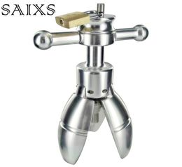 Anal Stretching open tool Adult SEX Toy Stainless Steel Anal Plug With Lock Expanding Ass Appliance Sex Toy Drop Y18110109718670