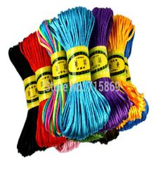 SHIP 10 lots 25 Colours 25mm 20M Chinese Knot Cord Korean Nylon Rattail Satin Braided String Cord Jewellery Making Beading Rope1047089
