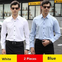 Men's Dress Shirts Spring And Autumn United States Code Business Long Sleeve Shirt Free Ironing Solid Colour Casual Formal Plus-size Social