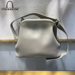 Shoulder Bags Fashion Womens Armpit Design Genuine Leather Bag Hasp Korean Style Cowhide Shell Vintage Crossbody