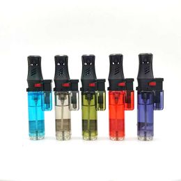 Custom Cigar Cigarette Lighters Bbq Single Jet Flame Plastic Without Gas Torch Lighter For Outdoor Camping