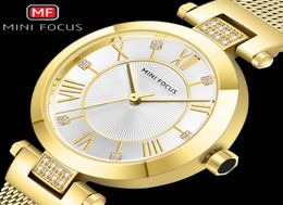 2020 NEW Simple Quartz Waterproof Diamond Ladies Watch Dress Gold Full Mental Mesh Watchband Top Luxury Gift for Women Relogio3630251