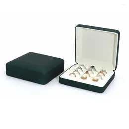 Jewellery Pouches Portable Organiser Luxury Ring Stylish Faux Leather Storage Box With Velvet Lining Capacity For Rings