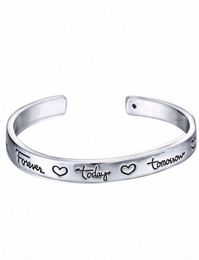 New Cuff Bracelet With Inspirational Letter Unique Personalised Engraved Bracelet Gifts For Friends Forever Silver Charms 2016 Cha2386590