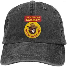 Ball Caps Smokey The Bear Baseball Cap Men Women Adjustable Denim Low Profile Washed Gift Dad Hat For Sports Outdoor