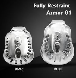 2020 Newest Design 316 Stainless Steel Male Fully Restraint Bowl Device Comfortable 24h Wear Sex Toys Cock Cage Penis Ring ARMOR 013815830