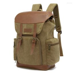 Backpack Chikage Vintage Unisex Computer Men's Canvas Casual Outdoor Travel Large Capacity Multi-function