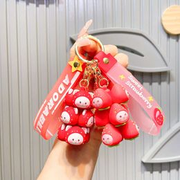 Cute Fruit Folding Joyful Bag Hanging Decoration Car Keychain Accessories Toy Jewelry Hanging Gift