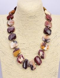 Guaiguai Takı Doğal Mookaite Jasper Stone Rec Kolyesi Kadınlar İçin El Yapımı Gerçek Mücevherler Lady Moda Jewellery38915036162579