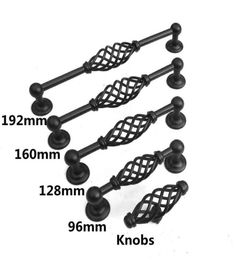 96mm 128mm 160mm 192mm handle American Retro style black birdcage furniturte handles antique black kitchen cabinet dresser door4585447