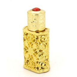 Vintage Hollow Carved Essential Oil Perfume Empty Bottle Container Artificial Multicolor Stone Refillable Storage Bottles Jar Ja9009717