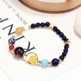 Strand Nature Magnesite Stone Stretch Bracelet Eight Planetary Beads For Men And Women Ins Jewellery Gift