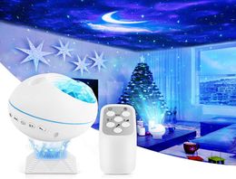 LED Laser Star Sky Starry Night Lights Galaxy Projector Voice Control Spherical Ocean Weave Rotating Moon Lamp Car Roof Light1099562