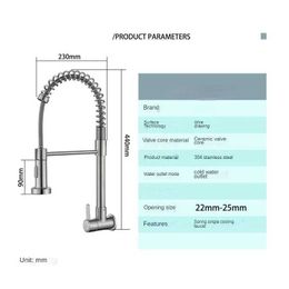 Bathroom Sink Faucets Kitchen Pull Out Faucet Kitchen Sink Wall Mounted Single Cold Stainless Steel Pull Out Faucet Kitchen Sink Faucet Tap