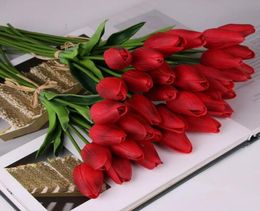 Beauty Real touch flowers latex Tulips flower Artificial Bouquet Fake flower bridal bouquet decorate flowers for wedding GB1569429733