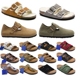 Men Women 2024 slippers Clogs designer sandals room womens shearling suede Leather buckle Fur Slides Stock Casual Shoes mens slipper flip flops Stocks Shoe slide