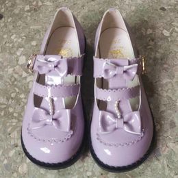 Dress Shoes Sweet Kawaii Lolita Girls Mary Jane Anime Loli Female Summer Patent Pu Leather Cute Harujuku Mid Heel