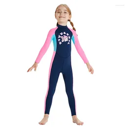 Women's Swimwear Lycra Rash Guard For Kids Girls Surfing Bathing Suit Long Sleeves Quick Dry Children Printed Swimsuit Diving Swim