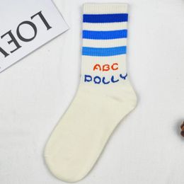 Women Socks White Letter Sanitary Volleyball Trendy Tube Sand Beach Sleep Short Trekking Japanese Lovers High Quality