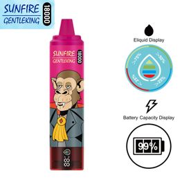 Sunfire Tornado Puff 18000 15000 Disposable E Cigarettes 0% 2% 3% 5% 25ml E-liquid Mesh Coil 850mah Rechargeable Led Display Vape Vapor 15K Puffs 10 Colors Vaper