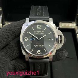 Male Wrist Watch Panerai Luminor Series Swiss Watch Luxury Tough Man Leisure Calendar Luminous Diving Sports Large Diameter Watch PAM01312 Black Disc Diameter 44mm