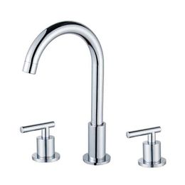 Bathroom Sink Faucets Black 3-hole Faucet Hot and Cold Water Mixer Household Split Faucet Brass Basin Bathroom Washbasin Tap Deck Mounted Sink Faucets