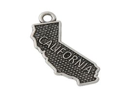 Antique Silver Plated Alloy State Of California Shape Map Charms 1726mm AAC0517257187