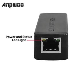 ANPWOO DC 48V to 12V POE Adapter Injector POE Splitter Connector IEEE802.3af 10/100M For IP Camera VoIP Phone AP 15.4W Output