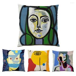 Pillow Living Room Decoration Covers Decorative Polyester Linen Sofa Cover Pattern Velvet Artistic Home Abstract E0357