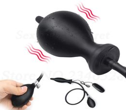 Sex Shop 10 Speeds Vibrating Inflatable Big Butt Plug Huge Anus Dildo Vibrator Pump Expandable Anal expander Sex Toy For Couples M8714065