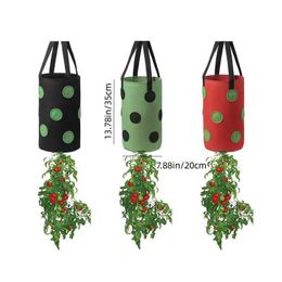 Planters Pots Multi-Function 13 Holes Felt Hanging Tomato Grow Bag Planter Strawberry Vegetable Flower Plant Grow Bags Garden Plant Pot