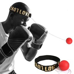 Boxing Speed Ball MMA Sanda Training Hand Eye Reaction Headmounted PU Punch Ball Home Sandbag Fitness Boxing y240428