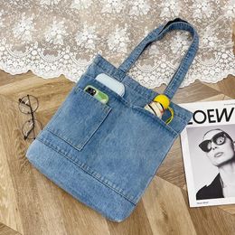 Shoulder Bags Denim Bag For Women Simple Shopping Student Jeance Messenger Casual Tote Soft Large Capacity Ladies Shopper