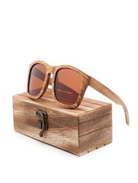 Sunglasses Fashion Retro Zebra Bamboo Wooden Glasses For Men Women Polarising UV 400 AntiUltraviolet With Box Designer7958589