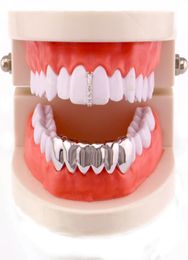 Factory Bottom Teeth Grillz Men Copper Jewellery Hip Hop Grillz Real Gold Plated Accesory Dental Grills Whole Halloween Va8379424