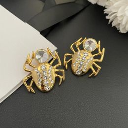 Backs Earrings European And American Fashion Vintage Crystal Inlaid Spider Ear Clips Women's Jewelry Accessories