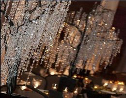 30M99FTroll Party Decor 14mm acrylic Octagonal beaded clear crystal garland strands for wedding decoration chandelier deliv6263719